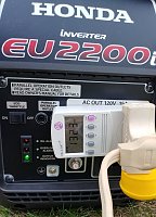 The full 85 amp rapid charging is only 1323 watts as seen by the Honda generator.  This is easy enough for the generator, though it is starting to work a little and get a little louder.  Always...