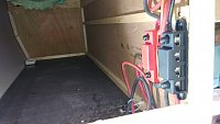 This is the access bay under the murphy bed, and is an excellent spot for the wiring.  Newer 2108DS model murphy beds do not tip into a bay like this, so another spot for terminal blocks would need...